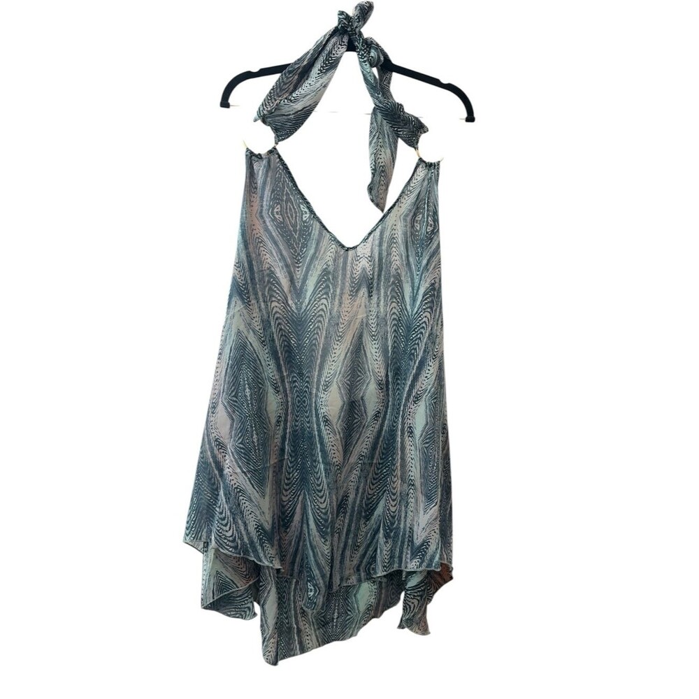 Women's Blue Marble Halter Swim Coverup
